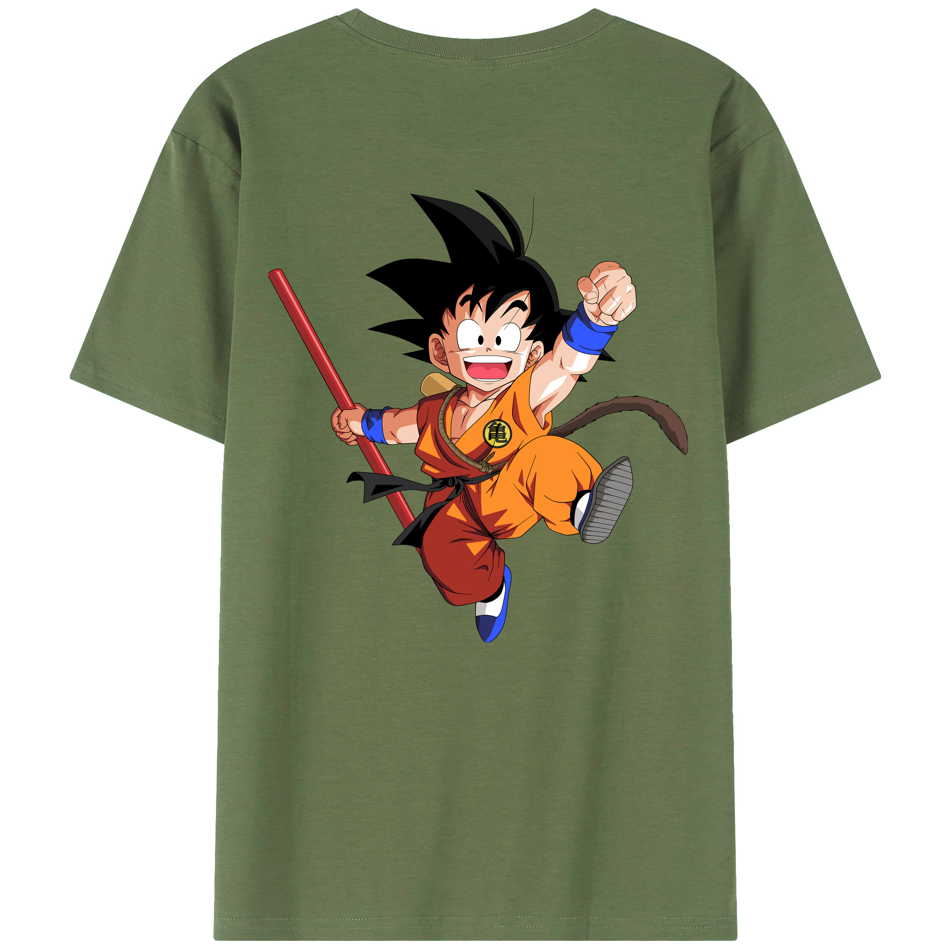（画像用） ドラゴンボール 孫悟空（そん ごくう）Son Goku カカロット DRAGON BALL Kakarotto 綿100％ メンズ半袖Tシャツ（バックプリント） 通気性